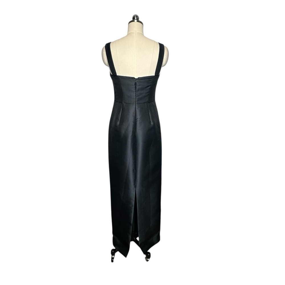 Mestiza Eve Black Capelet Convertible Floral Column Gown| Size 6 - Picture 6 of 14